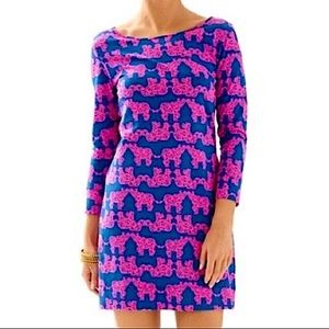 LILLY PULITZER | Med | Navy Blue & Pink Elephant print